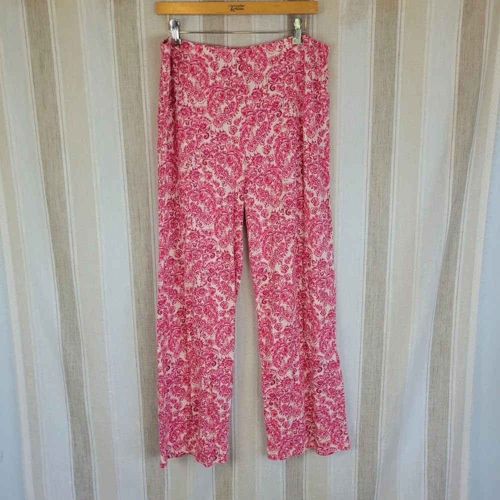J. Jill Sleep Ultrasoft Pajamas Set Pink Floral Paisley Size Medium Cotton Modal